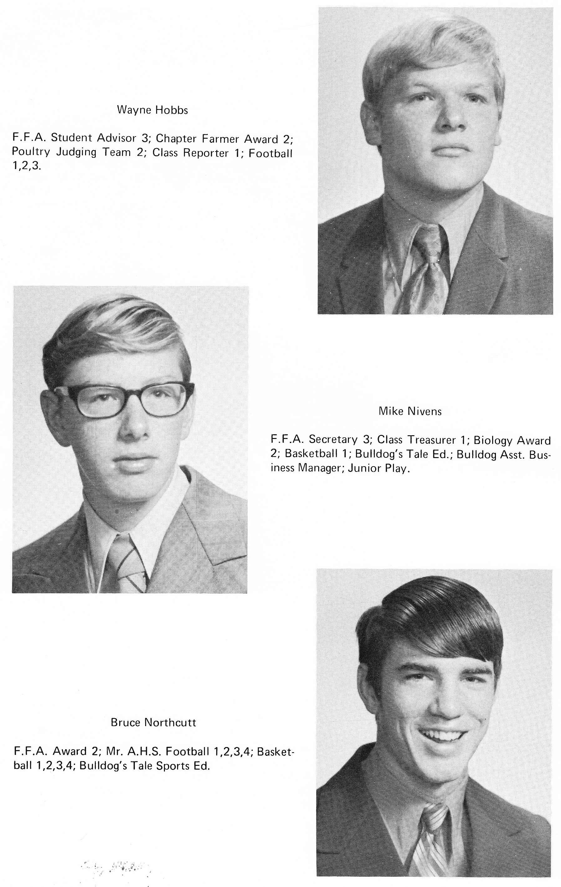 Pages of the 1972 Alvord TX School Yearbook